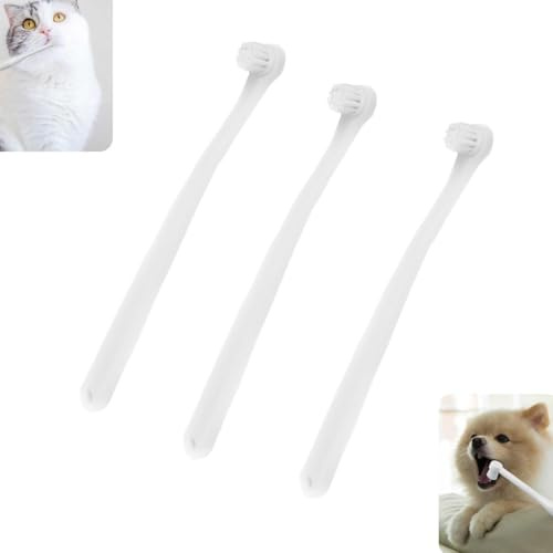 3 Stück Hundezahnbürste,Kleine Hund Zahnbürste Weiche,Hunde Katze Zahnbürste Mini,Haustierzahnbürste Katzenzahnbürste,Tragbar Reisefreundlich