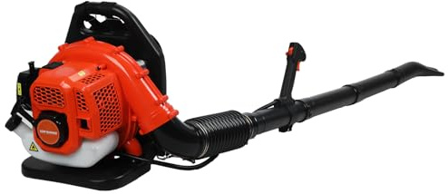 Souffleur de feuilles à gaz 52 CC - 2 temps alimenté par gaz - 205 km/h - 550 CFM, puissant pour feuilles, poussière, neige, sac à dos - Souffleuse à gazon pour l'entretien de la pelouse, souffleuse à