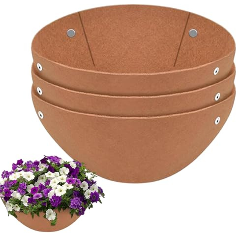 Nybhyjka Planter Basket Liners | Window Box Felt Filler - Breathable Round Basket Liners for Window Garden Flower Bed Reptiles Orchid Staghorn
