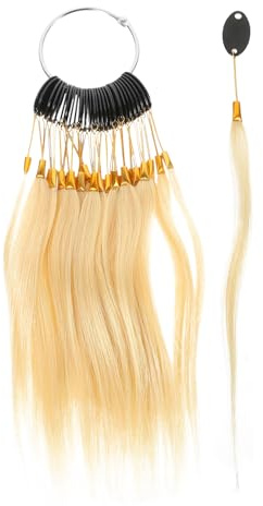 STOBAZA Nuancier de Test de Couleur de Cheveux Humains 30 Mèches Taille Moyenne Couleur Ivoire 9° pour Salons de Coiffure et Formations Cosmétiques