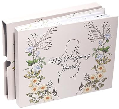 Diario de embarazo para mujeres embarazadas, 132 páginas, libro de recuerdos de bebé, tapa dura, portátil