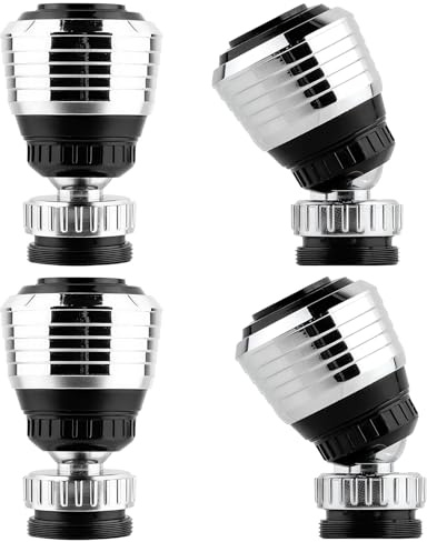 CATELL 4 Piezas Aireador Grifo Cocina Filtro Grifo Lavabo | Giratorio de 360° 2 Tipos de Chorro Aireador de Grifo Ajustable para Fregadero del Hogar Grifo Baño Boquilla Cocina