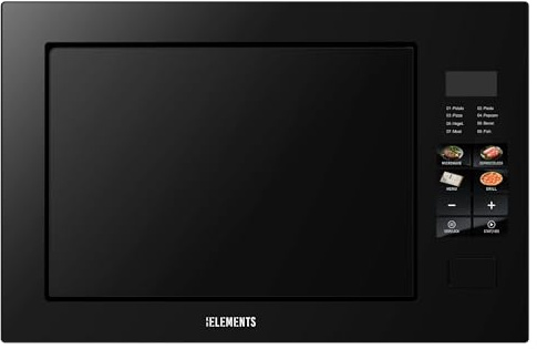 KB ELEMENTS Einbaumikrowelle 60 cm | Einbau Mikrowelle 25 Liter | Full Touch | 1200W Grill | Glasrahmen | Edelstahl | inkl. Grillrost und Drehteller