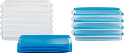 MiraHome Gefrierdosen 10x0,5L rechteckig Blau – Vorratsdosen mit Deckel luftdicht – Transparente Frischhaltedosen mit Deckel – Aufbewahrungsbox Küche für Mealprep & Organisation – Austrian Quality