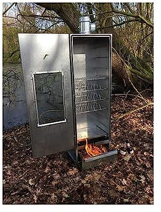 Isolierter Smoki Räucherofen mit Sichtfenster aus Cr-Edelstahl 120x39x33cm