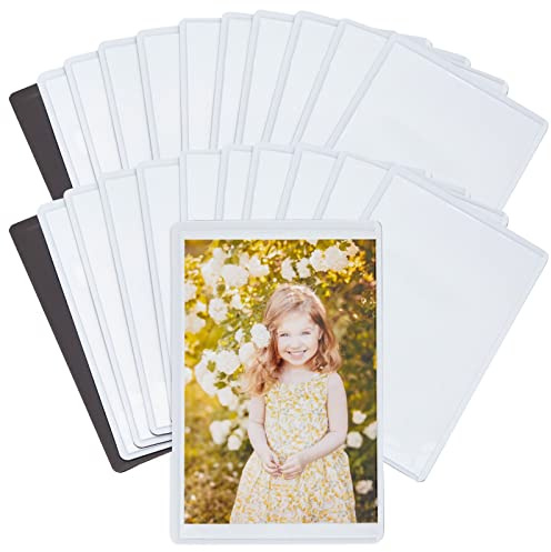 Juvale 24 Pack Refrigerator Magnetic Picture Frames - 2.5 x 3.75 in White PVC - Fridge Magnetic Photo Frames - Locker and Fridge Decor Photo Holders for Home, School, Office and Wedding Parties