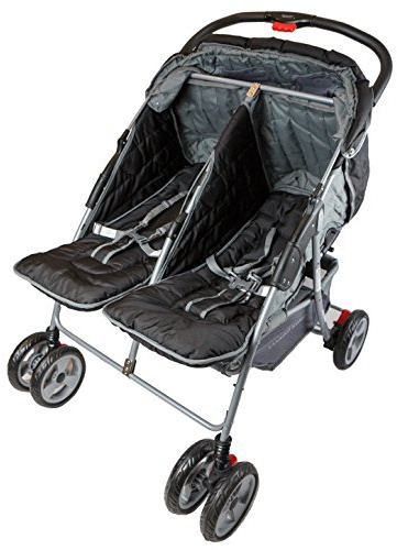 Passeggino fratelli o gemellare Deluxe Tandem – BambinoWorld | Passeggino doppio | due bambini | gemmelli (nero)
