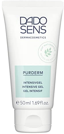 DADO SENS PURDERM Intensivgel 50ml, Gesichtsserum Für Unreine Haut | Feuchtigkeitsspendendes Gesichtsgel, Löst Verhornungen, Begünstigt Talgabfluss, Beugt Unreinheiten & Pickel Vor, Beruhigend