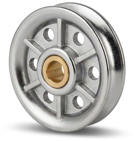 1 Stück Seilrolle 50mm V4A Edelstahl A4 Ersatzteil für Umlenkrolle Laufrolle für Drahtseil Stahlseil max. 10mm Rostfreie Ersatzrolle mit Messingbuchse
