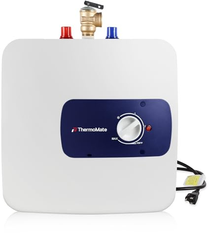ThermoMate Mini Tank Water Heater Electric, 6.5 Gallons Small Under Sink Water Heater for Point of Use Instant Hot Water 110V 120V, Wall or Floor Mounted, UL Listed ES700