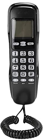 Landline Phone, DTMF/FSK Corded Telephone with Caller ID Real-time Date Display and Number Memory for Home, Office, Hotel(Black)