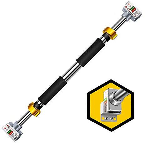 Klimmzugstange für die Tür Keine Schrauben Klimmzug mit Verriegelungsmechanismus Innen für Heimgymnastik Übung verstellbare Länge Sport Fitnessgeräte,135-180CM