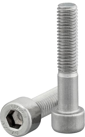 Zylinderschraube mit Innensechskant nach Norm DIN 912 / ISO 4762 Teilgewinde rostfreier Edelstahl A2 V2A Zylinderkopfschraube (M6 x 60 mm, 10 Stück)