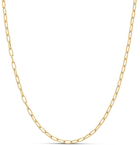 Amazon Essentials 14K Gold Plated Paperclip Chain Necklace 18 , Yellow 14K Gold