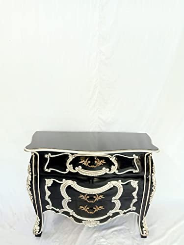 Antico Louis Seize Barocco Arredamento Arredamento Stile Comò Credenza Colore: Nero con Argento