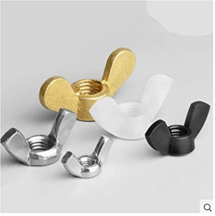 Wing Nuts,Wing Bolt,Butterfly Wing Screws,Thumb Screws,Butterfly NutM3-m10 10pcs 304 Stainless Steel/brass/White Black Nylon Hand Tighten Nut Butterfly Nut Ingot Wing Nut Fasteners ( Color : 304 Ss ,