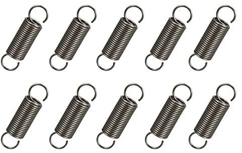 QUARKZMAN 10 Pcs 40mm Libre Longueur Double Crochet Ressort Noir | de Traction Tension, Métal Extension Hélicoïdal Ressorts pour Machines industrielles