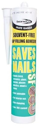 Bond It Saves Nails SOLVENT FREE Bond it Instant Grab Adhesive Gap Fix It Mate Tube EU3 White Joint Filler Glue For Wood Brick Metal