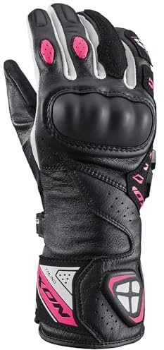 Ixon Thund Gants de Moto pour Dames (Black/White/Pink,2XL)