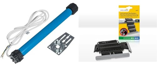 HOMEPILOT Rollladenmotor classic m20 (SW60, 20 Nm) & Schellenberg 16007 feste Wellenverbinder, einbruchshemmende Rolladenaufhängung, universal Hochschiebesicherung, 2 Stück