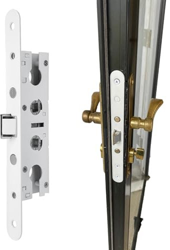 2-Punkt-Einsteckschloss-Körper, spezielle Verwendung für Pella Storm Tür-Ersatz; Frontplattierter Schraubenloch-Mittelabstand: 19,8 cm, PZ: 5,1 cm, Abstand 2 Bolzen: 6,4 cm. Weiß, ohne Hand.