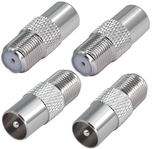 TUOLNK Antennenstecker F Buchse auf TV Stecker für Antennenkabel Satellitenkabel - F Typ Buchse 4 Stück