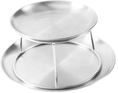 Baoblaze Seafood Serving Plate Rack Pizza Tray Holder Multifunctional Turdy Two Tier Display Baking Pan Platter Stand for Coffee Store, Tray Rack Set