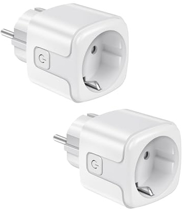 proAMEDEN Enchufe Inteligente WiFi 16A 3500W, Smart Plug con Medición de Corriente, control por Voz de Google Home y Alexa, Control Remoto y Función de Temporizador (1, White, 2 Enchufes Wifi)