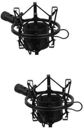 SHOWERORO 2pcs Anti-vibration Suspension Holder Condenser Microphone Pole Mount Mic Arm Stand for Vloggers