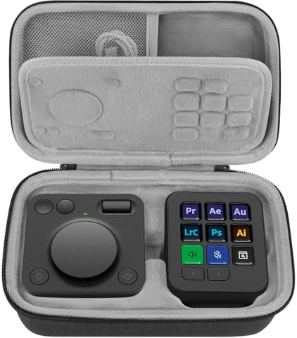 Geekria Étui de transport pour console créative, coque rigide, compatible avec console créative Logitech MX (gris foncé)