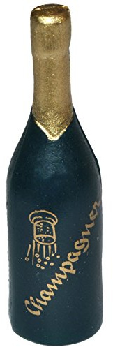 alles-meine.de GmbH Miniatur Champagner Flasche - für Puppenstube Maßstab 1:12 - Flasche Champagnergläser Puppenhaus Sekt Puppenküche