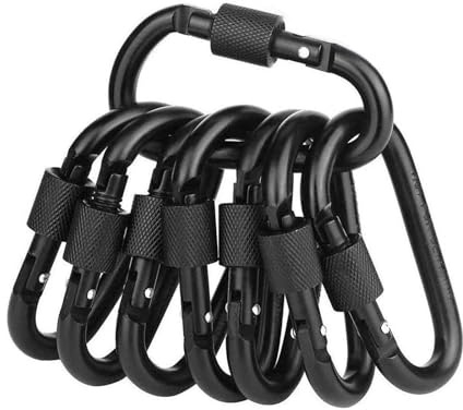 NIHENHAO Mousqueton chaîne clip vis verrouillage anneaux D boucle porte-clés camping montagne alliage d'aluminium boucle crochet pour l'extérieur