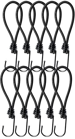 Mehr Garten Spanngummis mit Haken, 10 Stück, Planenspanner | wiederverwendbar und universell einsetzbar – Zeltgummi zur Befestigung von Planen und Abdeckungen