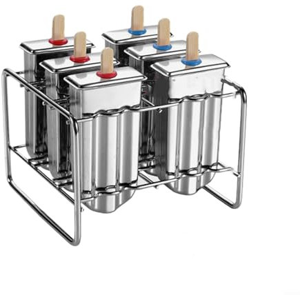 Besshepplo Moldes de helado caseros para hacer polos de hielo con moldes extraíbles de acero inoxidable para paletas (6 piezas)