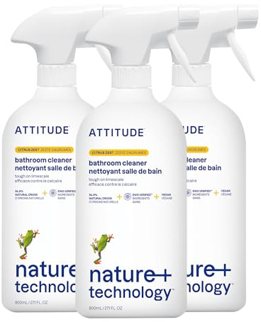 ATTITUDE Bathroom Cleaner Spray, EWG Verified, Citrus Zest, 27 fl oz