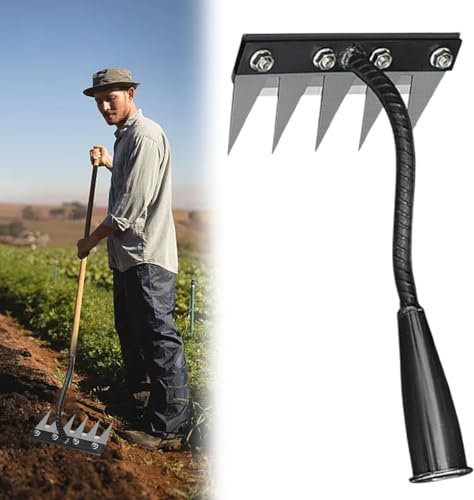 5/6/7/8 Dents Rateau De Désherbage, Détachable Outil de Râteau de Désherbage, Râteau De Jardin en Métal Très Résistant, RâTeau en MéTal Durable pour Terre Et Pelouse (5 Dents)