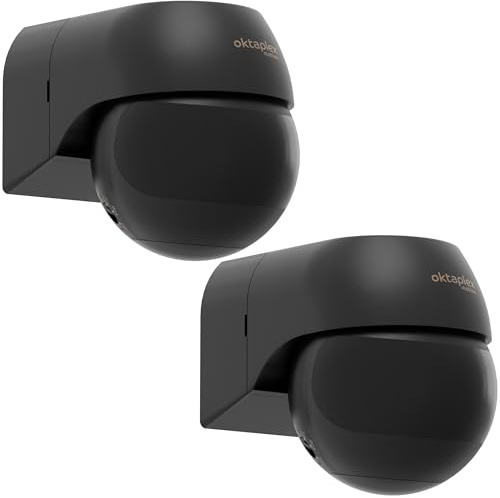 Oktaplex Anja set da 2 sensori di movimento per esterni antracite 12 m | Sensore PIR da 12 m a 180 gradi con due sensori Sensore di movimento IP44