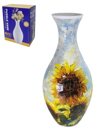 ACESOME 3D Puzzle Flower Vase, 160Pcs 3D Puzzle for Craft Flowers, 3D Jigsaw Puzzles for Adults, Unique Arts Crafts Vase Puzzles, Gifts for Women, Kids, Teens (Sunflower)