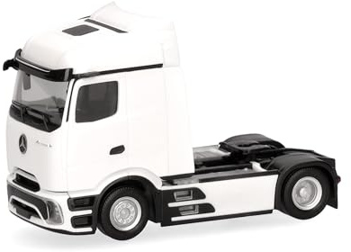 Herpa LKW Modell Mercedes-Benz Actros Procabin Streamspace Zugmaschine 2achs, weiß, Miniatur im Maßstab 1:87, Sammlerstück, Made in Germany, Kunststoff