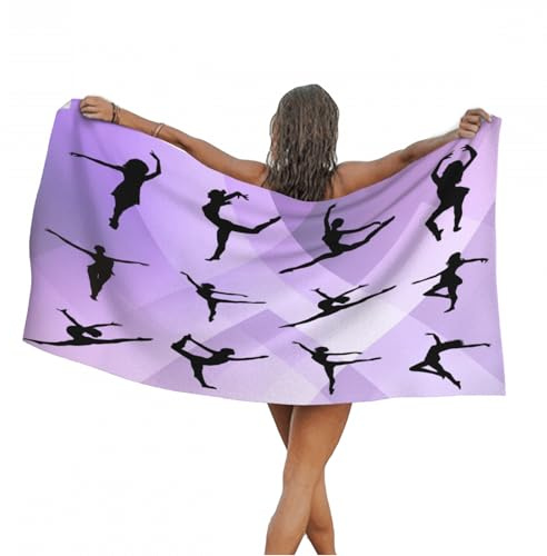 Leichong Telo Mare Microfibra 70x140 cm Bambina Ginnastica, Telo da Bagno in 3D Ginnastica Artistica Asciugamano da Spiaggia da Asciugatura Rapida Assorbente per Palestra, Yoga