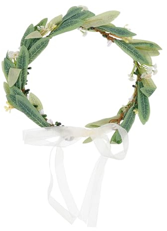 BAZEITFLOW Künstlicher Olivenblatt Haarreif aus Leichtem Gewebe Bequemer Blumenstirnband für Hochzeit und Party Natürlicher Haarschmuck für Braut und Kinder