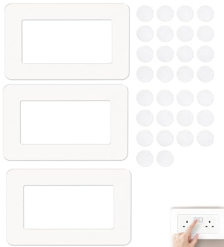3 Pcs White Socket Surround Plates, Light Switch Cover Frames for Home | White Socket Surround Plates for Wall Sockets and Light Switches, Durable Cover Frames for Home Decoration and Protection