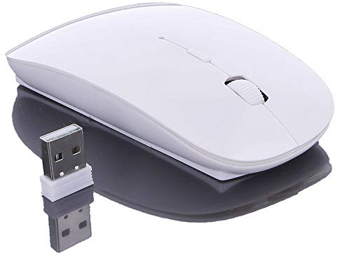 REY Souris sans Fil Slimline Mac Design avec Finition Blanche Brillante
