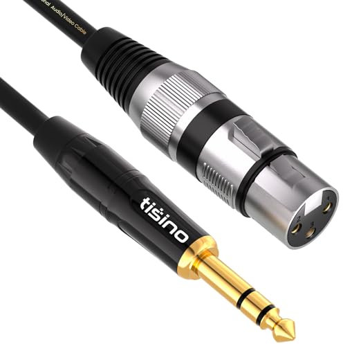 Tisino XLR auf Klinke 6,3, (5M) XLR-Buchse auf 6,3 mm Klinken Stereo Mikrofonkabel Symmetrisches Signalverbindungskabel