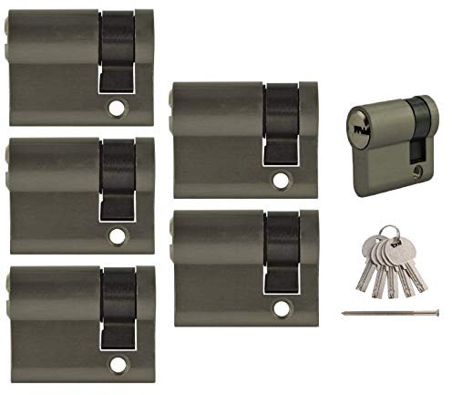 5x Halbzylinder 40 mm gleichschließend 30/10 inkl. 15 Schlüssel