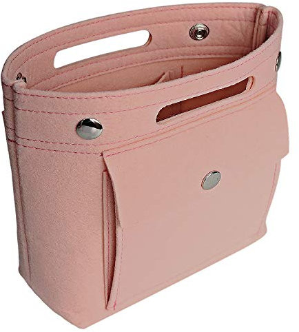 Mini-Tragetaschen-Organizer, Filz, leicht, für LV Neverfull PM, Speedy 25, Noé BB, NeoNoe, rose (Pink) - mini-buttonbag/pink