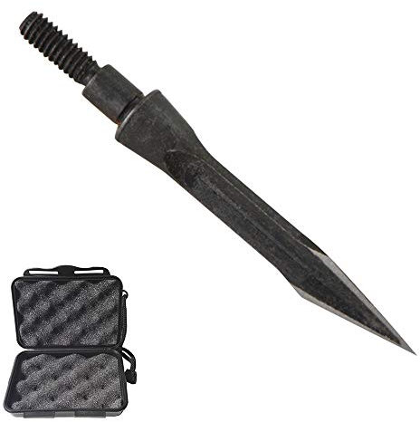 MILAEM 6 Stück Bogenschießen Pfeilspitzen Traditionelle Jagdspitzen 112 Korn Pfeilspitze Stahl Punkt für Carbonpfeile Armbrust Jagdpfeil Bogensport (Pfeilspitzen + Box)