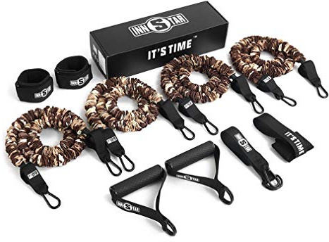 ZHAONAA Agiles Training INNSTAR Anti-Snap-Widerstand-Bänder Set mit Tür-Anker Griffen Fußfesseln und Tragetasche Workout Bands mit Schutzhüllen Hilfsband (Color : 210LB 11pcs Yellow)
