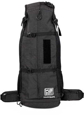 K9 Sport Sack Knavigate Hunde-Rucksack für die meisten Hundegrößen, vorne verstellbar, von Tierärzten zugelassen (Größe XL, Mitternachtsschwarz)