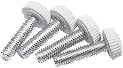 Vis à Oreilles M4 M5 M6 Blanc Knurled Ronde Vis Main Filetage métrique en Plastique Resserrer Pouce bakélite Poignée Vis Tête moletée filetée (Color : 16mm (20pcs), Taille : M6)